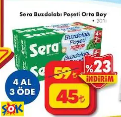 SERA BUZDOLABI POŞETİ ORTA BOY 20'Lİ SERA BUZDOLABI POŞETİ ORTA BOY 20'Lİ